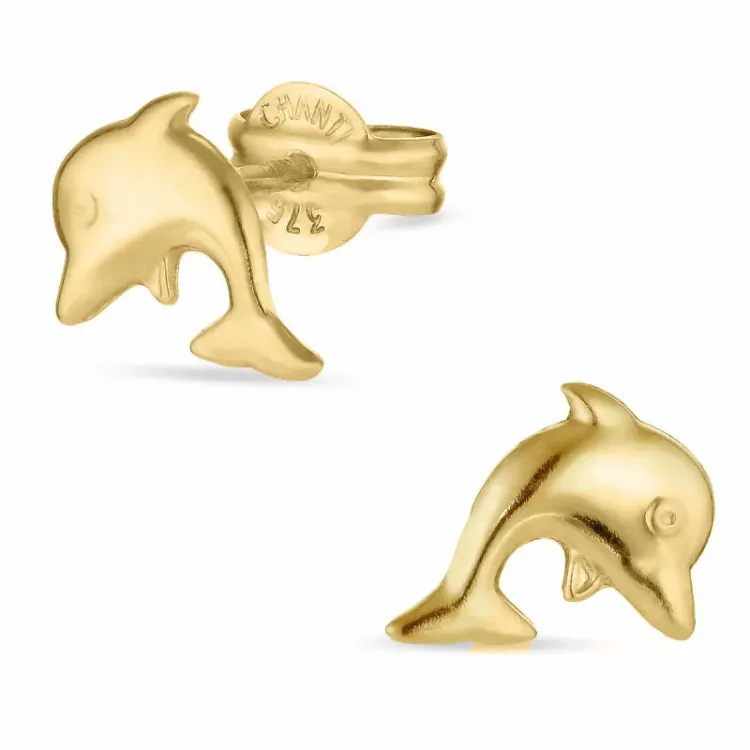 delfin øredobber i 9 karat gull - Gold Collection