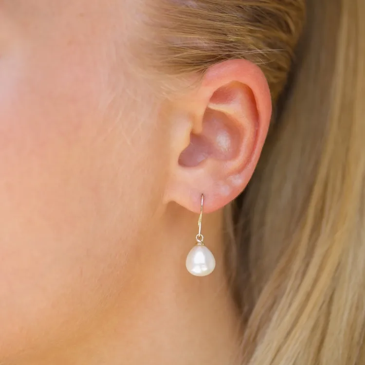 perle øredobber i 9 karat gull - Gold Collection