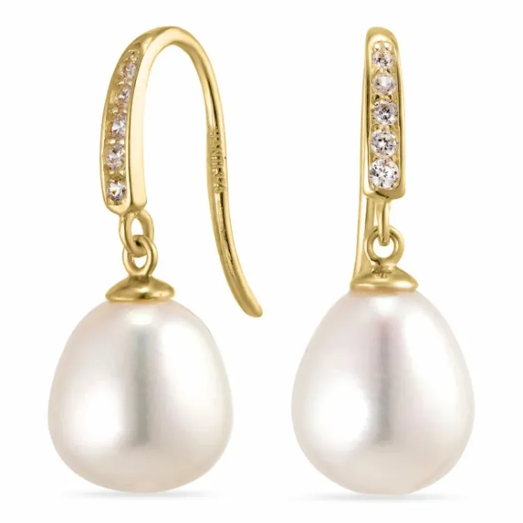 øredobber i 9 karat gull med zirkon - Gold Collection