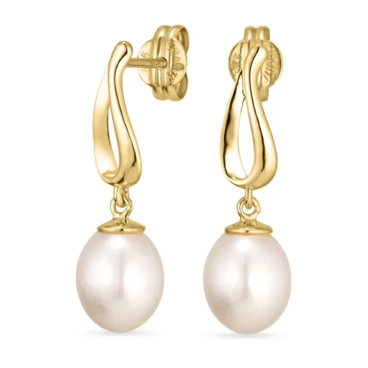 øredobber i 9 karat gull med  - Gold Collection