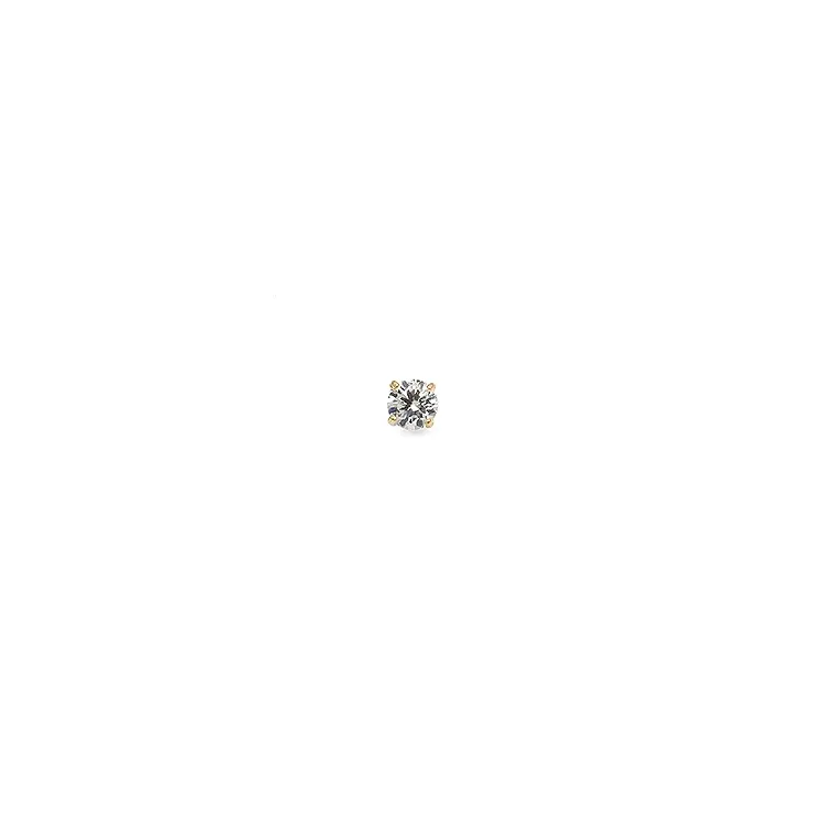 1/2 par 3 mm øredobber i 9 karat gull med zirkon - Gold Collection
