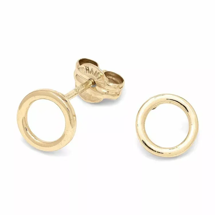 runde ørestikker i 9 karat gull - Gold Collection