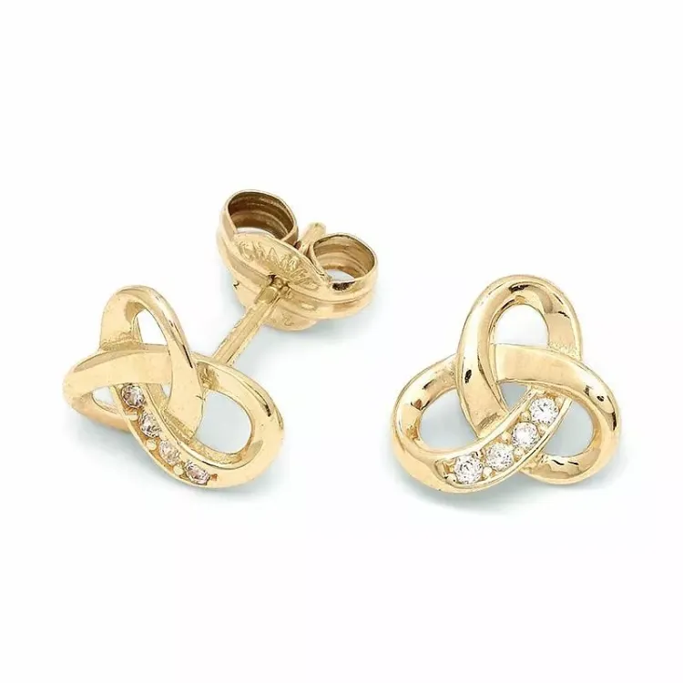 ekte gull ørestikker i 9 karat gull med zirkon - Gold Collection