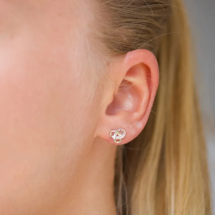 ekte gull ørestikker i 9 karat gull med zirkon - Gold Collection