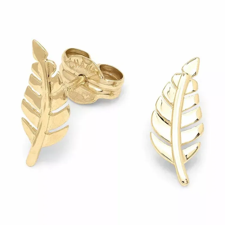 blad ørestikker i 9 karat gull - Gold Collection