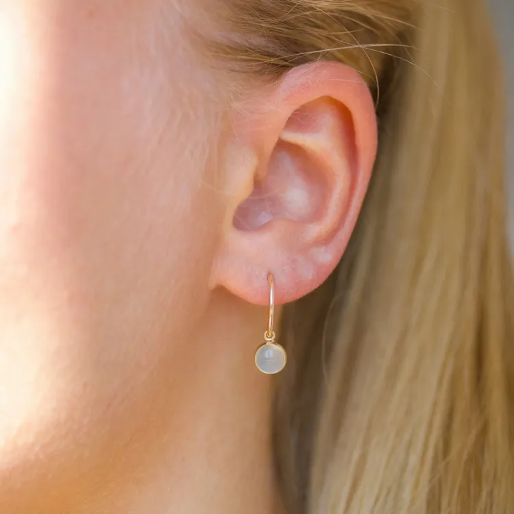 13 mm creol i 9 karat gull med syntetisk kvarts - Gold Collection