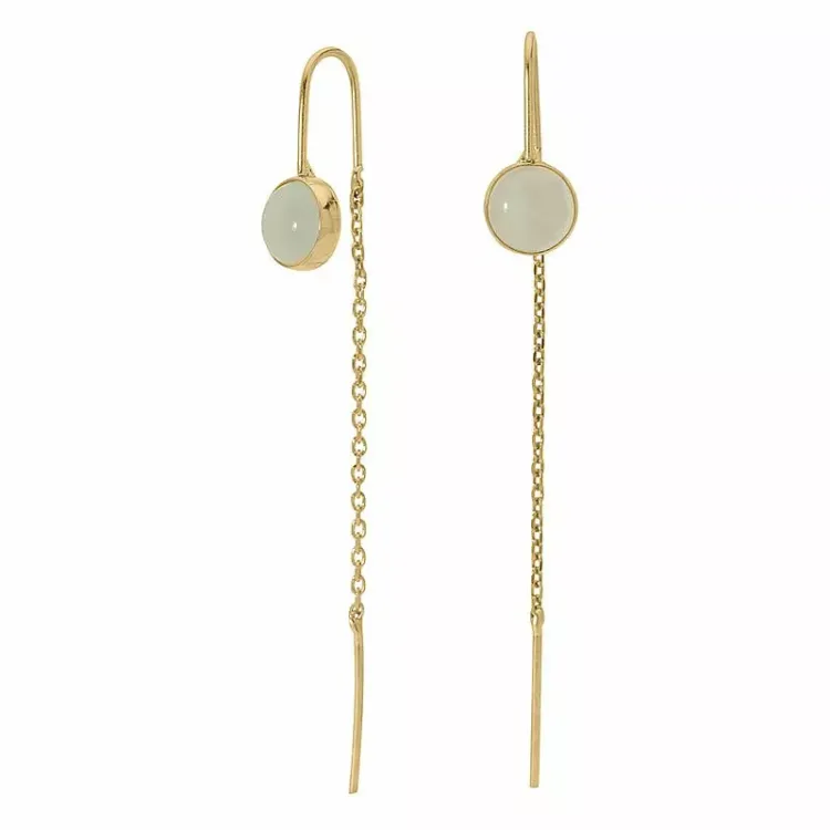 lange kjedeøreringer i 9 karat gull med syntetisk kvarts - Gold Collection