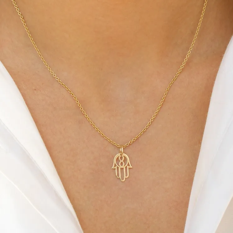 hamsas hånd anheng i 9 karat gull - Gold Collection