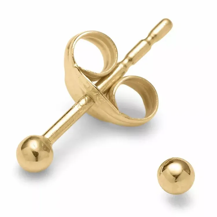 2 mm kule ørestikker i 9 karat gull - Gold Collection