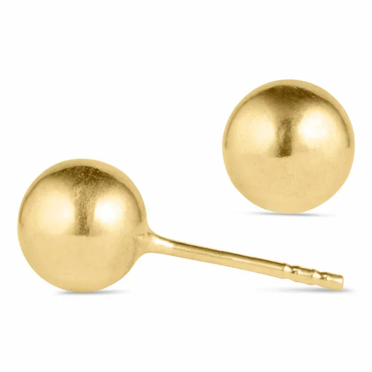 6 mm kule øredobber i 9 karat gull - Gold Collection