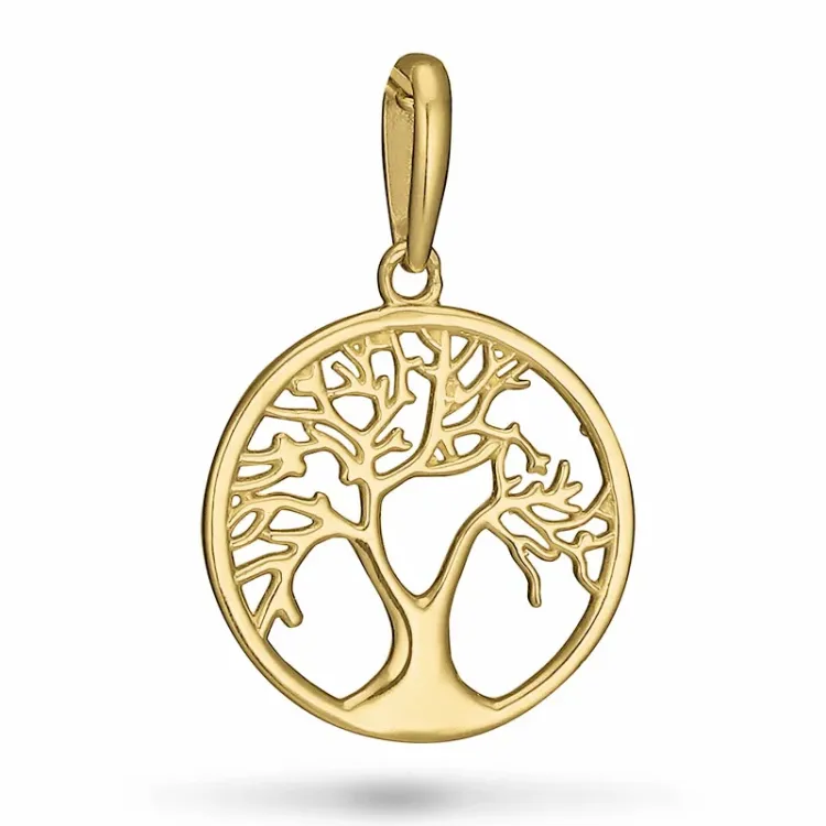 12 mm livets tre anheng i 9 karat gull - Gold Collection