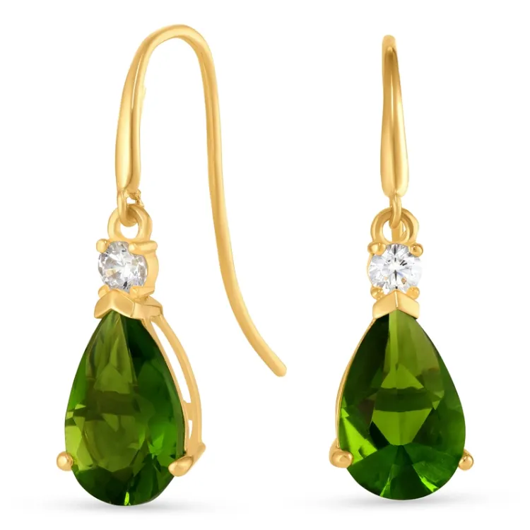 dråpe øredobber i 9 karat gull med zirkon og zirkon - Gold Collection
