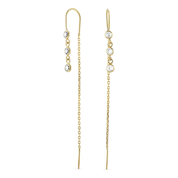 kjedeøreringer i 9 karat gull med zirkon - Gold Collection