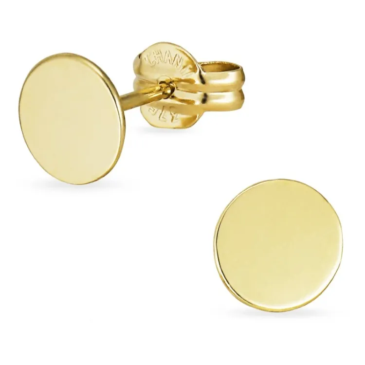 6 mm runde øredobber i 9 karat gull - Gold Collection