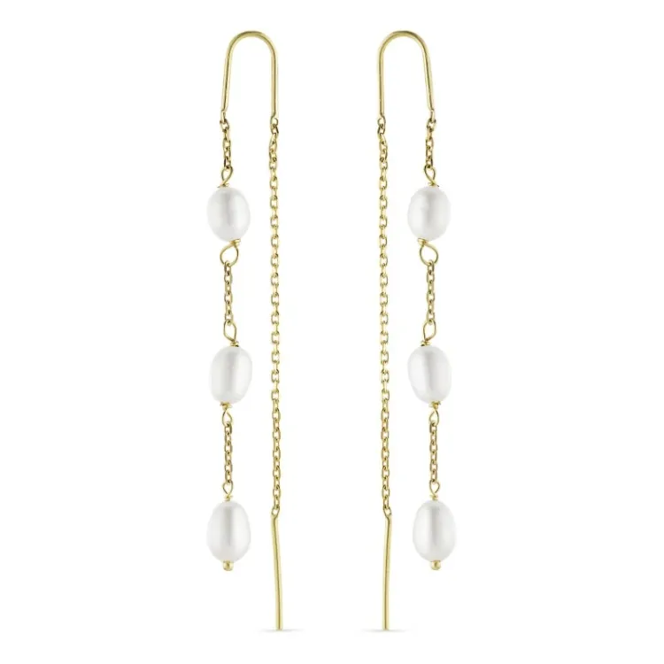 4 mm perleøredobb i 9 karat gull - Gold Collection