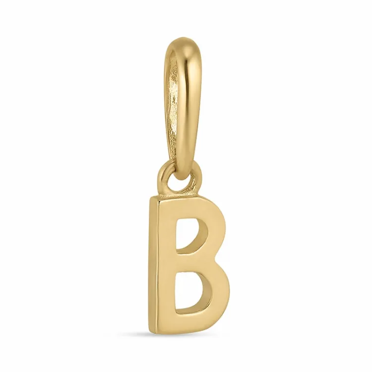 bokstav b anheng i 9 karat gull - My Letter