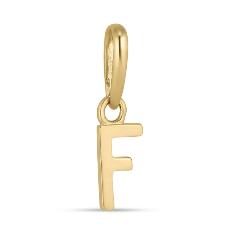 bokstav f anheng i 9 karat gull - My Letter