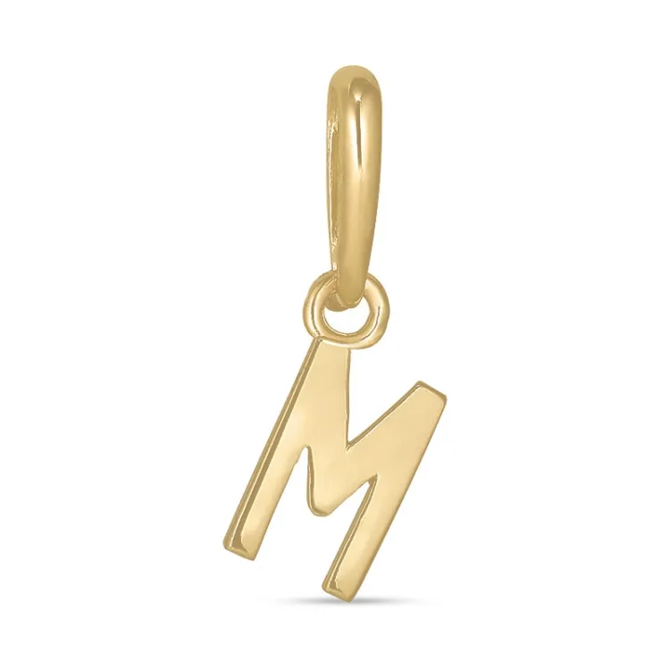 bokstav m anheng i 9 karat gull - My Letter