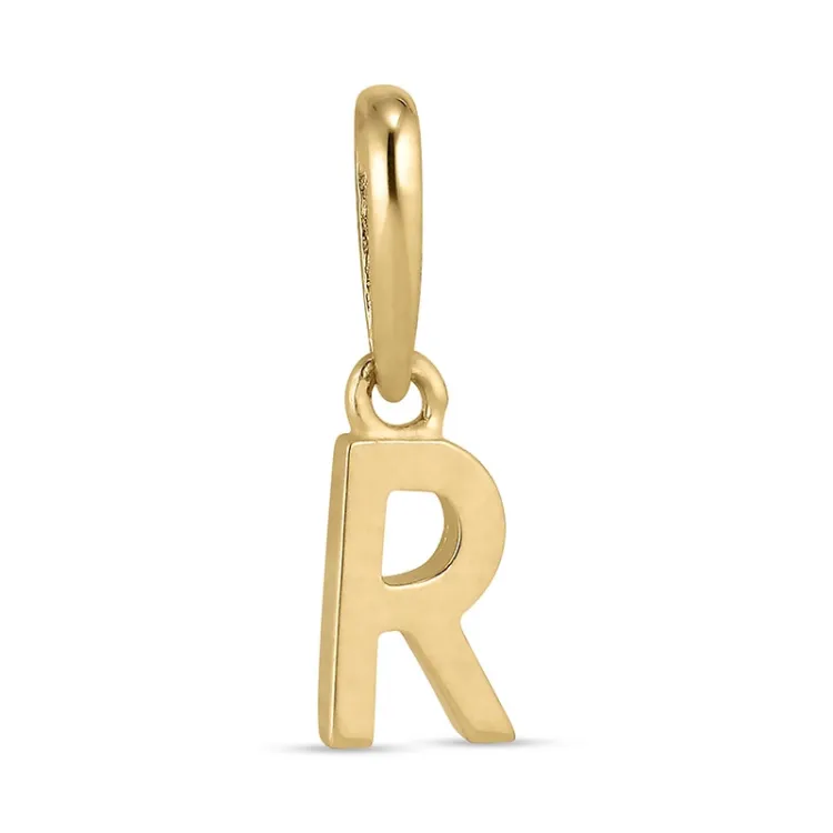 bokstav r anheng i 9 karat gull - My Letter