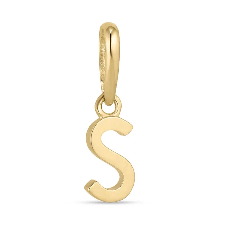 bokstav s anheng i 9 karat gull - My Letter