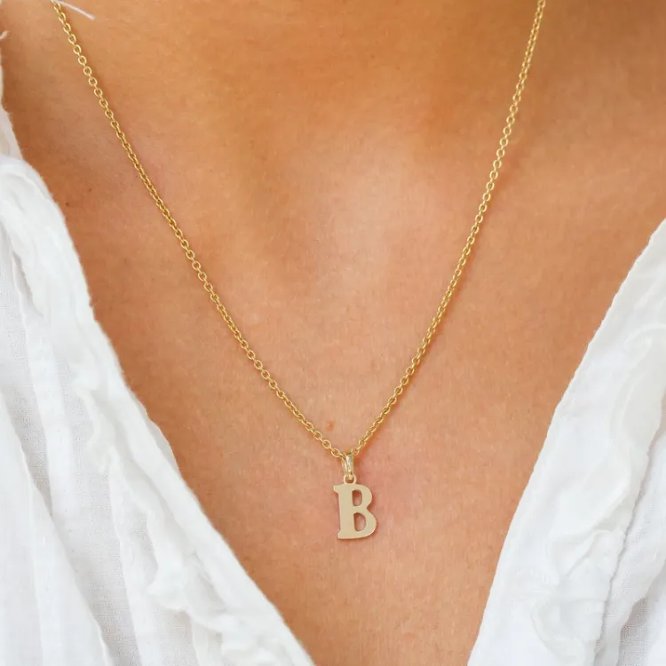 bokstav b anheng i 9 karat gull - My Letter