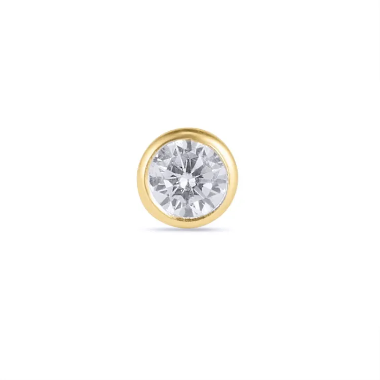 1/2 par 3 mm øredobber i 14 karat gull med zirkon - Gold Collection
