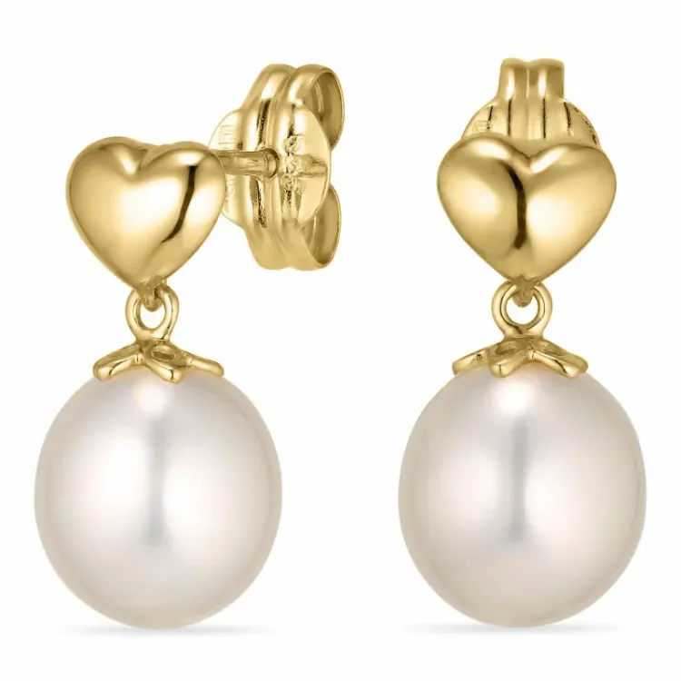 hjerte øredobber i 14 karat gull - Gold Collection