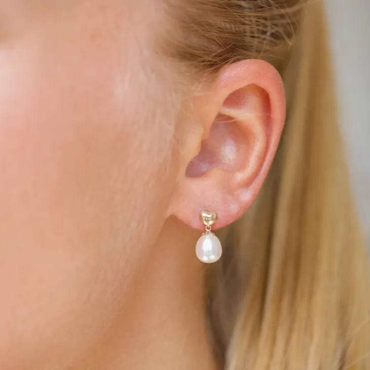 hjerte øredobber i 14 karat gull - Gold Collection