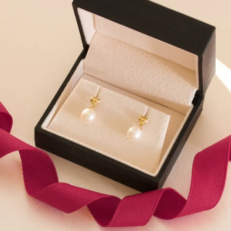 hjerte øredobber i 14 karat gull - Gold Collection