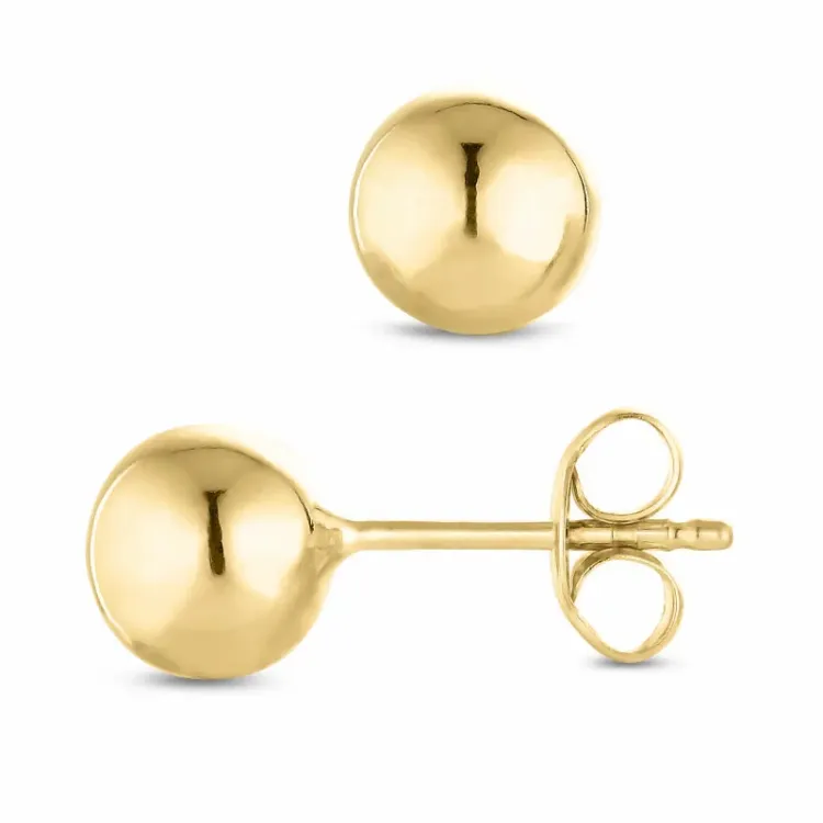 6 mm kule øredobber i 14 karat gull - Gold Collection