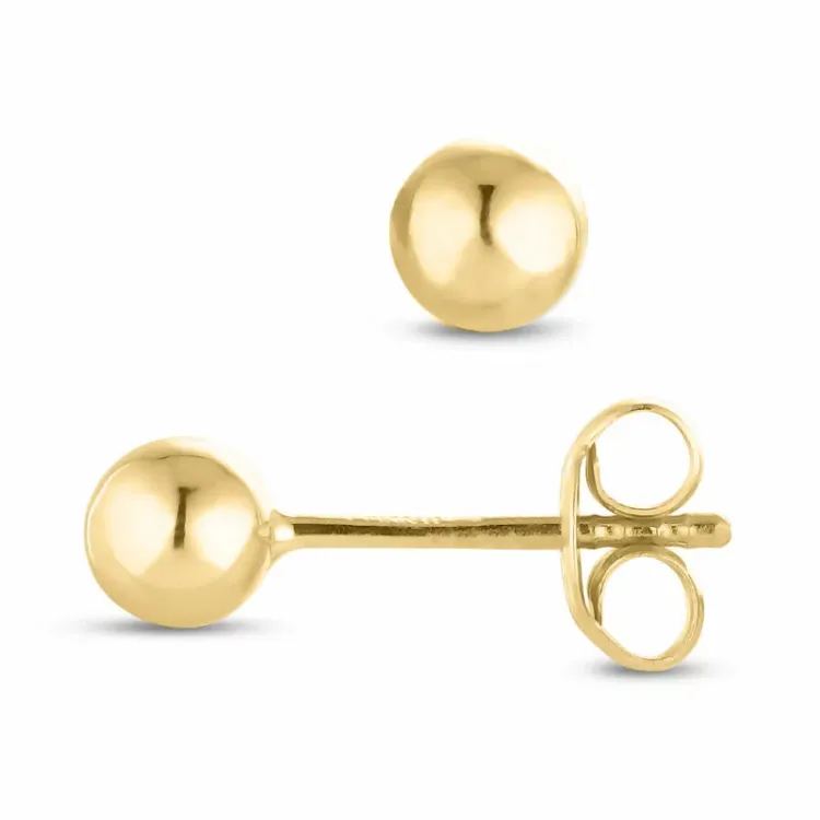 4 mm kule øredobber i 14 karat gull - Gold Collection