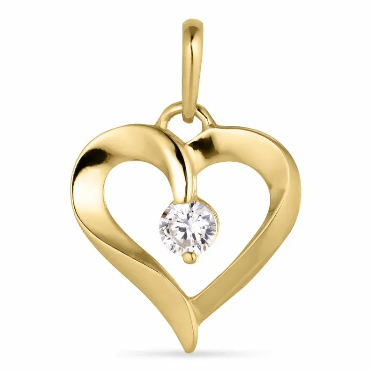hjerte anheng i 14 karat gull - Gold Collection