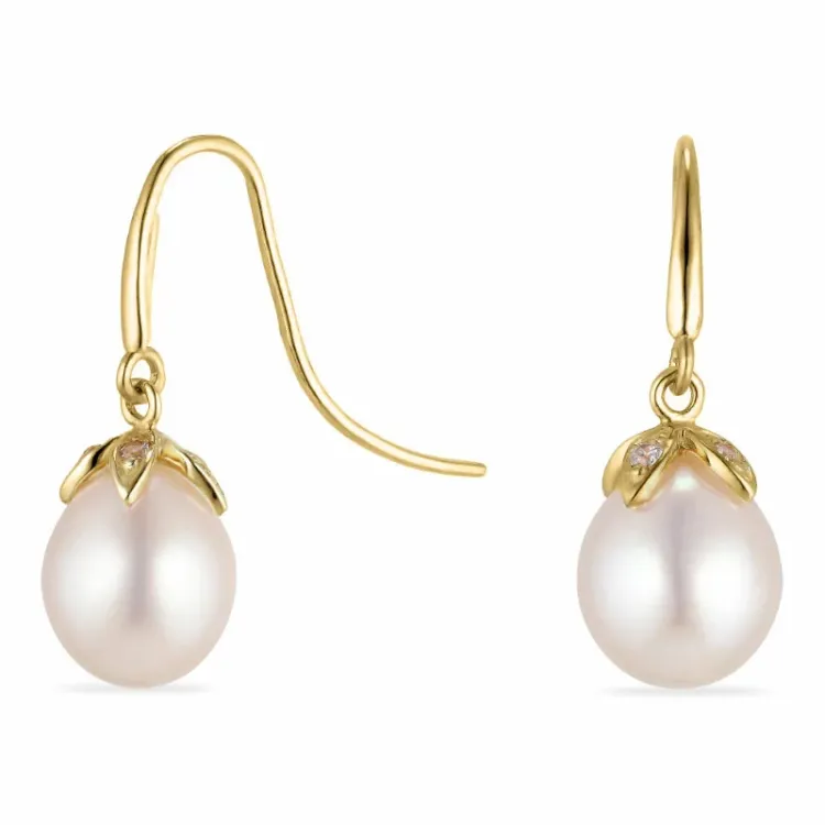 øredobber i 14 karat gull med zirkon - Gold Collection