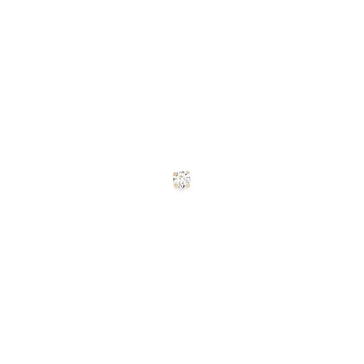 1/2 par 3 mm øredobber i 14 karat gull med zirkon - Gold Collection