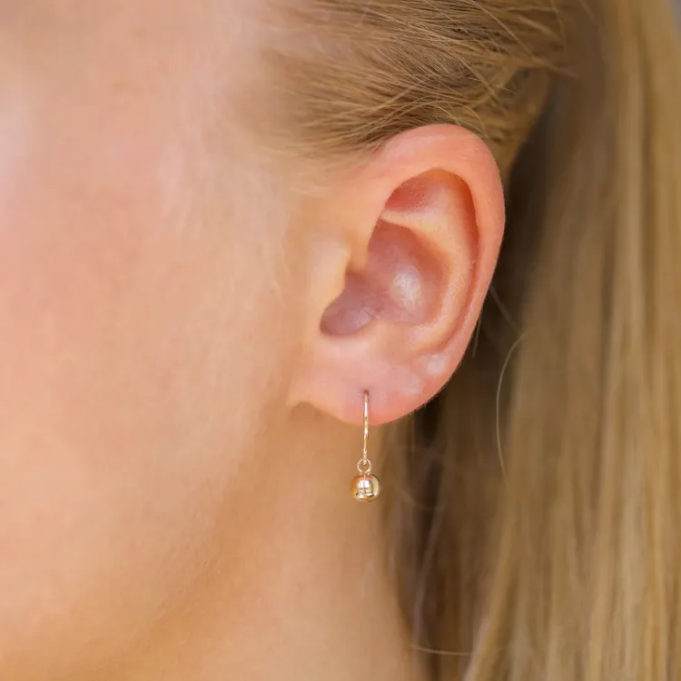 5 mm kule gulløredobb i 14 karat gull - Gold Collection