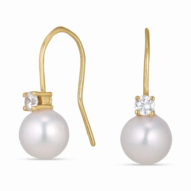dråpe øredobber i 14 karat gull med zirkon - Gold Collection