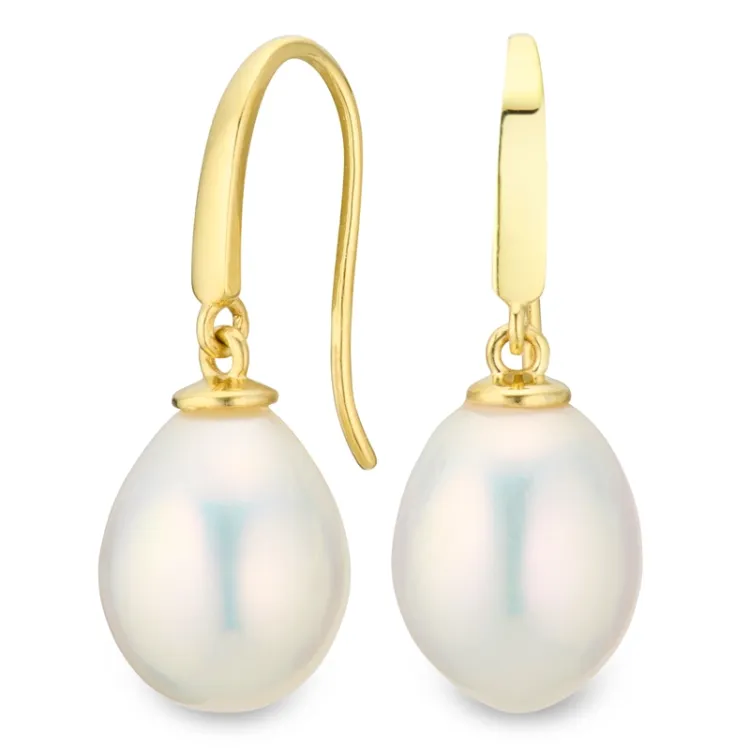 8-8,5 mm perle øredobber i 14 karat gull - Gold Collection