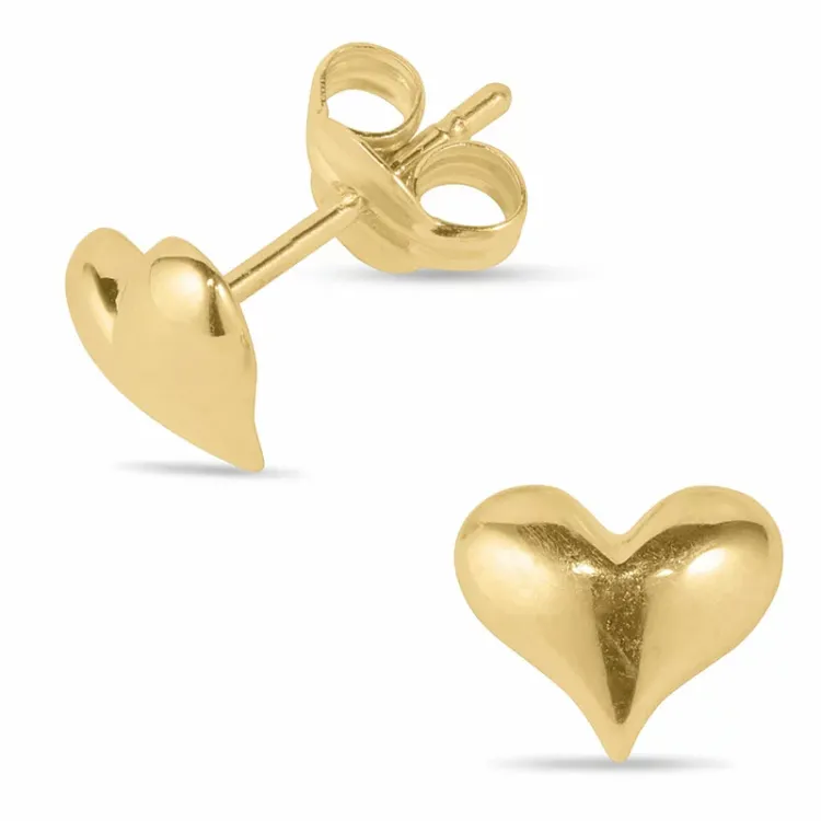 hjerte øredobber i 14 karat gull - Gold Collection
