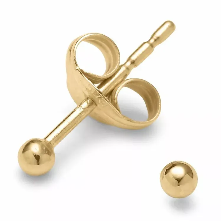 2 mm kule ørestikker i 14 karat gull - Gold Collection