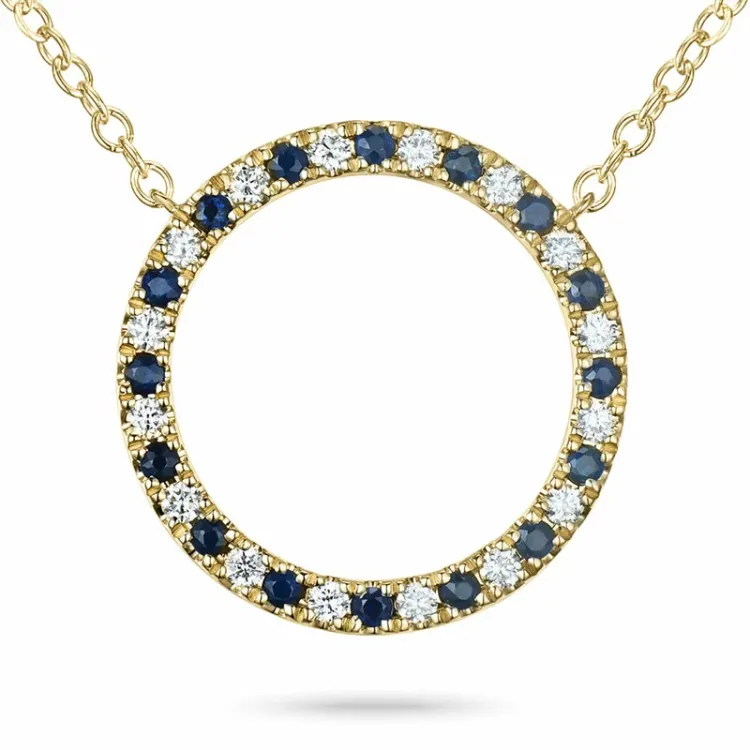 45 cm halskjede med anheng i 14 karat gull 0,24 ct 0,352 ct