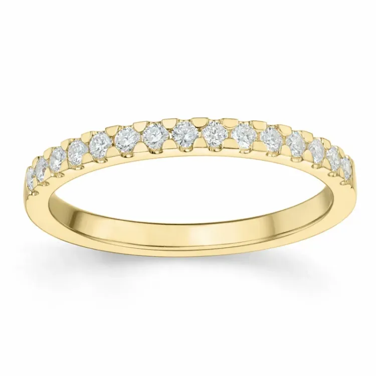 diamant alliansering i 14 karat gull 0,24 ct