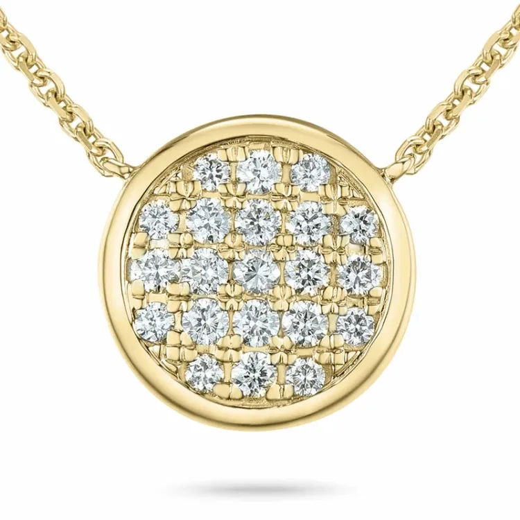 45 cm halskjede med anheng i 14 karat gull 0,207 ct