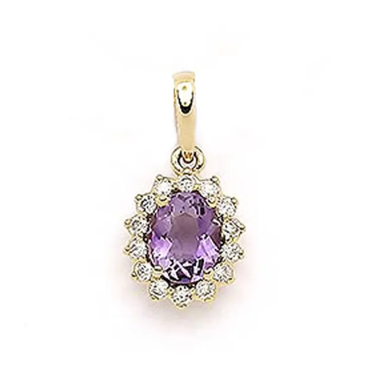Dame rosettanheng i 14 karat gull 0,08 ct 0,33 ct