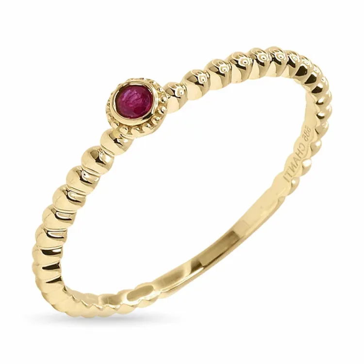 Ekte rubin gull ring i 14 karat gull