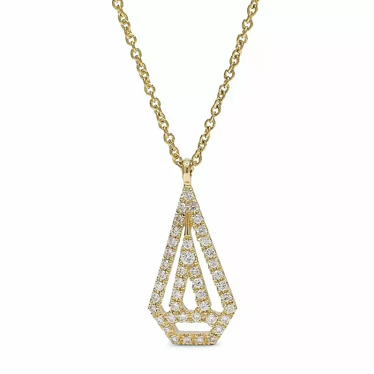 Diamant anheng med halskjede i 14 karat gull 0,14 ct
