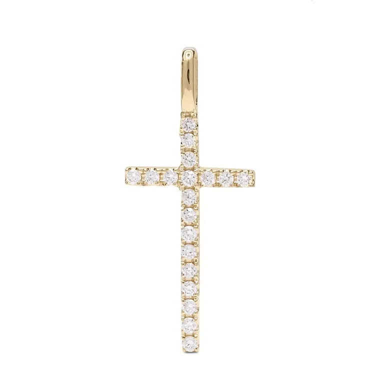 diamant anheng i 14 karat gull 0,10 ct