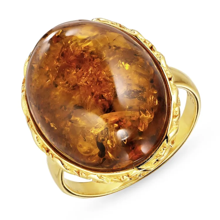 rav ring i forgylt sølv