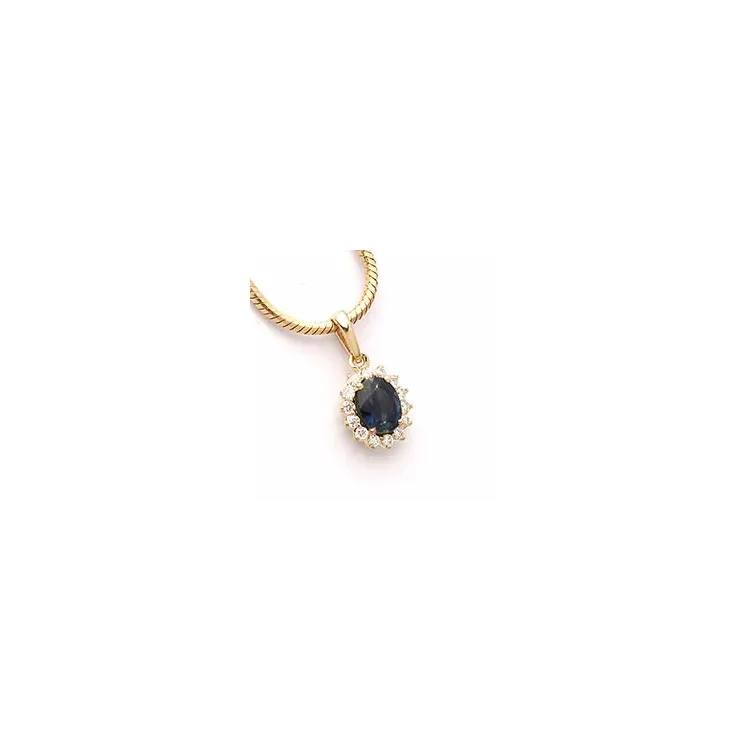 safir anheng i 14 karat gull 0,08 ct 0,51 ct