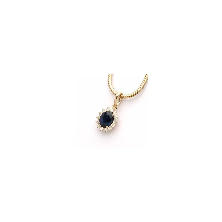 safir anheng i 14 karat gull 0,08 ct 0,51 ct