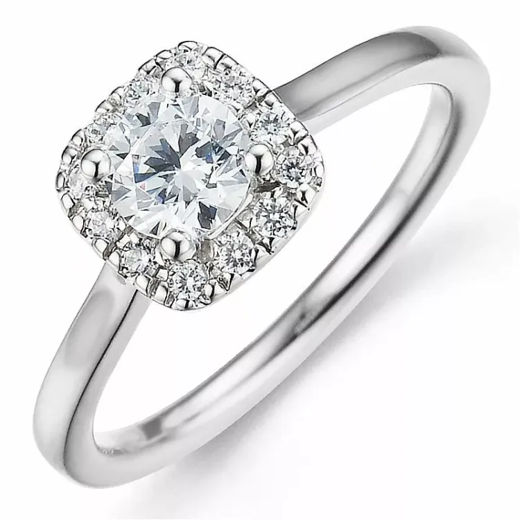 Bestillingsvare - diamantring i 14 karat hvitt gull 0,52 ct 0,14 ct